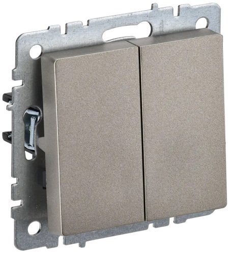 Выключатель без рамки IEK Brite ВС10-2-0-БрШ 2-кл. шампань картинка